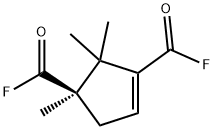3-Cyclopentene-1,3-dicarbonyl difluoride, 1,2,2-trimethyl-, (1R)- (9CI) Structure