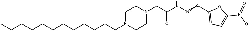 N'-[(5-Nitrofuran-2-yl)methylene]-4-dodecyl-1-piperazineacetic acid hydrazide,24632-53-9,结构式