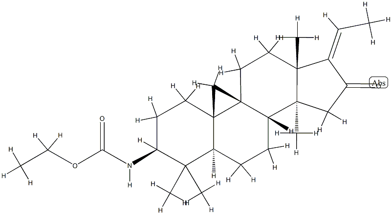 [4,4,14-Trimethyl-16-oxo-9,19-cyclo-5α-pregn-17(20)-en-3β-yl]carbamic acid ethyl ester 结构式