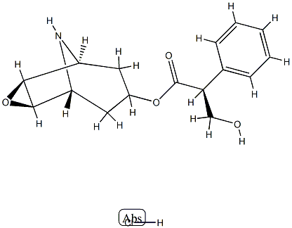 Benzeneacetic acid, a-(hydroxymethyl)-,3-oxa-9-azatricyclo[3.3.1.02,4]non-7-yl ester, hydrochloride, [7(S)-(1a,2b,4b,5a,7b)]- (9CI) Structure