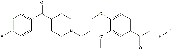 Ethanone,1-[4-[3-[4-(4-fluorobenzoyl)-1-piperidinyl]propoxy]-3-methoxyphenyl]-,hydrochloride (1:1) 结构式