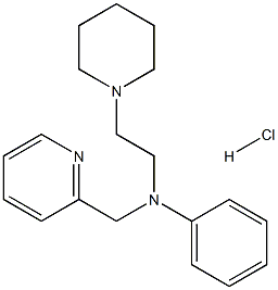 2-Pyridinemethanamine,N-phenyl-N-[2-(1-piperidinyl)ethyl]-, hydrochloride (1:1) 化学構造式