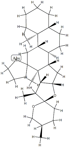 (25R)-12,12-Ethylenedithio-5α-spirostane Struktur