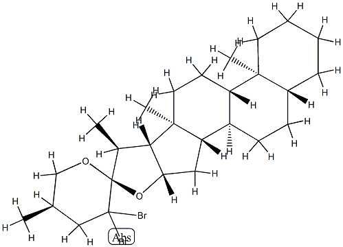 (22S,25R)-23,23-Dibromo-5α-spirostane 结构式