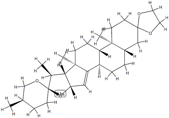 (25R)-3,3-(Ethylenebisoxy)-5α-spirost-14-ene Struktur