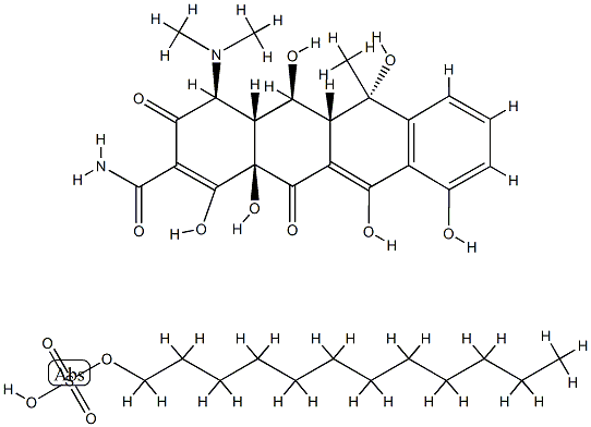 24815-31-4 decyl hydrogen sulphate, compound with 4-(dimethylamino)-1,4,4a,5,5a,6,11,12a-octahydro-3,5,6,10,12,12a-hexahydroxy-6-methyl-1,11-dioxonaphthacene-2-carboxamide 