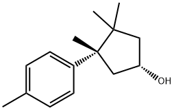 (1S)-3,3,4α-Trimethyl-4-(4-methylphenyl)cyclopentan-1β-ol 结构式