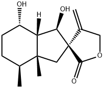 (1'R,3R,7'aβ)-1'β,7'α-Dihydroxy-3'aβ,4'β-dimethyl-4-methylenespiro[oxolane-3,2'-hydrindane]-2-one Structure