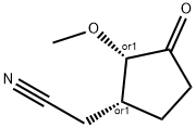 Cyclopentaneacetonitrile, 2-methoxy-3-oxo-, (1R,2S)-rel- (9CI) Struktur