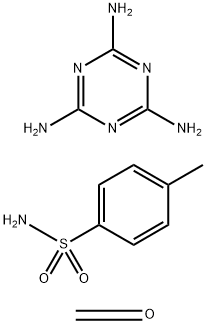 Benzenesulfonamide, 4-methyl-, polymer with formaldehyde and 1,3,5-triazine-2,4,6-triamine Struktur