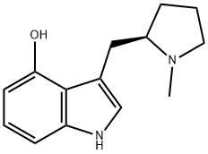 (R)-3-((1-METHYLPYRROLIDIN-2-YL)METHYL)-1H-INDOL-4-OL, 250672-65-2, 结构式