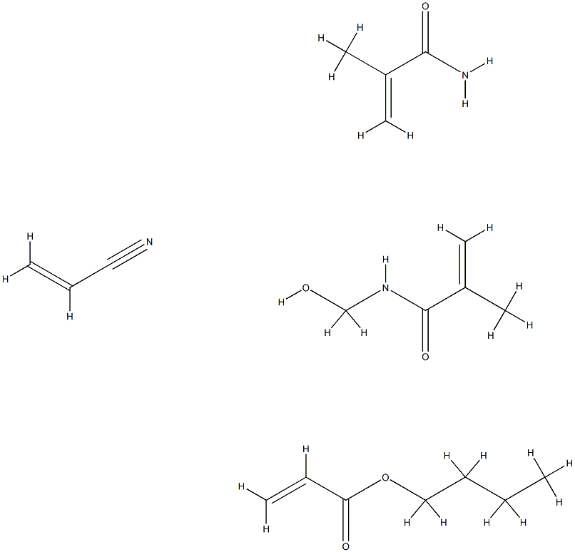 2-Propenoic acid, butyl ester, polymer with N-(hydroxymethyl)-2-methyl-2-propenamide, 2-methyl-2-propenamide and 2-propenenitrile|