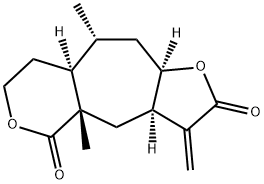 (3aR)-3,3aα,4,4a,7,8,8aα,9,10,10aα-Decahydro-4aβ,9α-dimethyl-3-methylenefuro[2',3':5,6]cyclohepta[1,2-c]pyran-2,5-dione 结构式