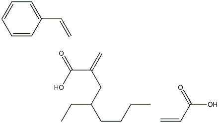2-丙烯酸与乙烯基苯和2-丙烯酸-2-乙基己酯的聚合物, 25085-19-2, 结构式