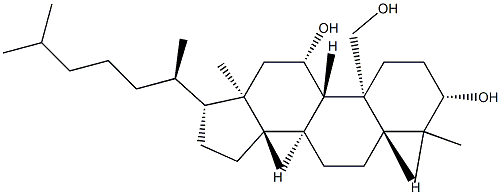 Lanostane-3β,11β,19-triol Structure