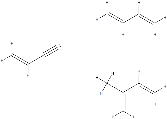 2-丙烯腈与1,3-丁二烯和2-甲基-1,3-丁二烯的聚合物, 25135-90-4, 结构式