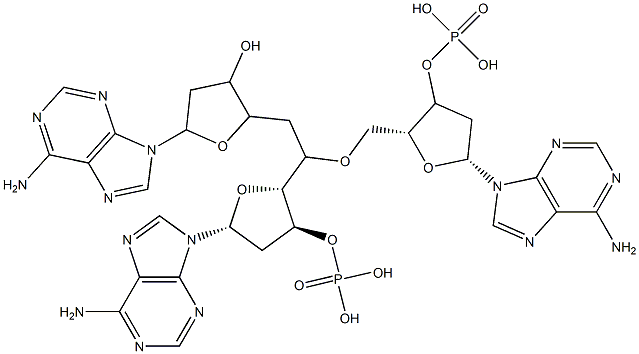 2'-deoxyadenylyl-(3'-5')-2'-deoxyadenylyl-(3'-5)-2'-deoxyadenosine,25138-00-5,结构式