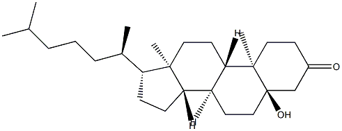 5-ヒドロキシ-5α-コレスタン-3-オン 化学構造式