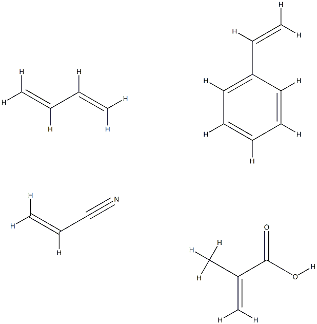 2-甲基-2-丙烯酸与1,3-丁二烯、2-丙烯腈和乙烯基苯的聚合物 结构式