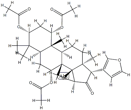 (13α,17α)-1α,3α,7α-Triacetoxy-14β,15β:21,23-diepoxy-4,4,8-trimethyl-24-nor-5α-chola-20,22-dien-16-one,25279-68-9,结构式