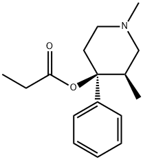 (3R)-1,3β-ジメチル-4-フェニルピペリジン-4β-オールプロピオナート 化学構造式