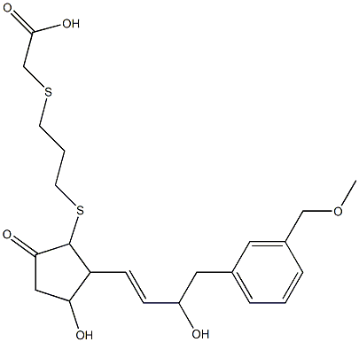 [(3-{[(1R,2S,3R)-3-ヒドロキシ-2-[(1E,3S)-3-ヒドロキシ-5-[2-(メトキシメチル)フェニル]ペンタ-1-エン-1-イル]-5-オキソシクロペンチル]スルファニル}プロピル)スルファニル]酢酸 化学構造式