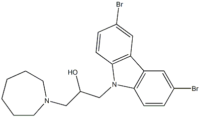 1-azepan-1-yl-3-(3,6-dibromo-9H-carbazol-9-yl)propan-2-ol 化学構造式