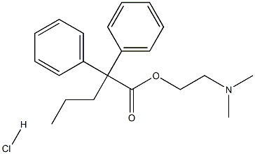 α-フェニル-α-プロピルベンゼン酢酸2-(ジメチルアミノ)エチル·塩酸塩 化学構造式