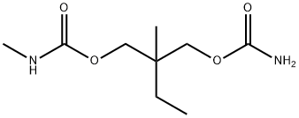 2-(カルバモイルオキシメチル)-2-メチルブチル=N-メチルカルバマート 化学構造式
