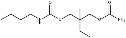 2-(カルバモイルオキシメチル)-2-メチルブチル=ブチルカルバマート 化学構造式