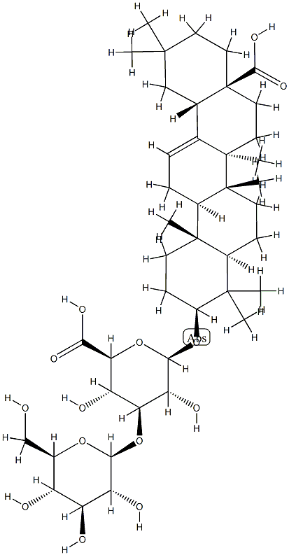 [(3β)-17-Carboxy-28-norolean-12-en-3-yl]3-O-β-D-glucopyranosyl-β-D-glucopyranosiduronic acid Structure