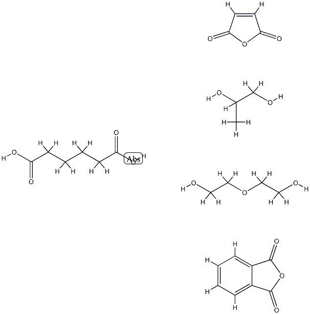 丙二醇与顺丁烯二酸酐、邻苯二甲酸酐、己二酸和3-氧杂-1,5-戊二醇的聚合物, 25464-21-5, 结构式