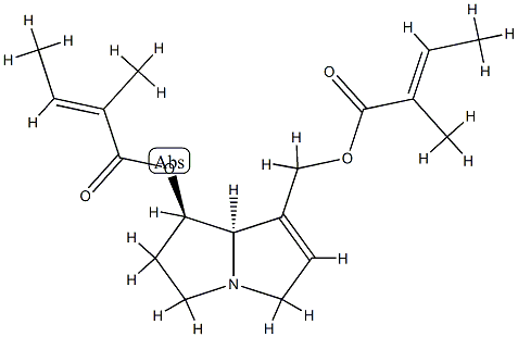 (E)-2-Methyl-2-butenoic acid (1R)-2,3,5,7aβ-tetrahydro-7-[[[(E)-2-methyl-1-oxo-2-butenyl]oxy]methyl]-1H-pyrrolizin-1α-yl ester 结构式