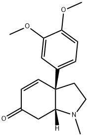 (3aS,7aR)-3aα-(3,4-ジメトキシフェニル)-1,2,3,3a,7,7a-ヘキサヒドロ-1-メチル-6H-インドール-6-オン 化学構造式