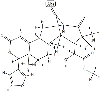 4-(3-Furanyl)-4,4a,5,6,6a,7,8,9,10,11,12,12a-dodecahydro-α-hydroxy-4a,7,9,9-tetramethyl-2,10,13-trioxo-7,11-methano-2H-cycloocta[f][2]benzopyran-8-acetic acid methyl ester Struktur