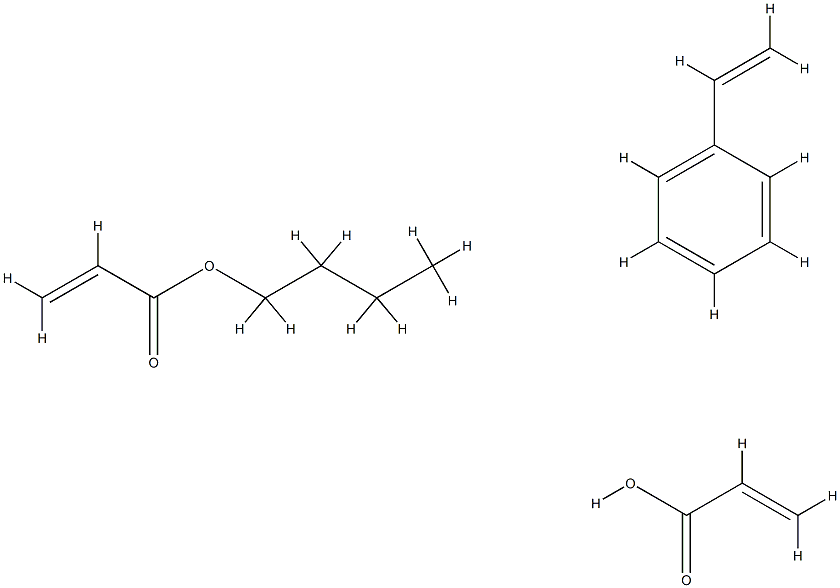 苯乙烯、丙烯酸丁酯、丙烯酸的共聚物, 25586-20-3, 结构式