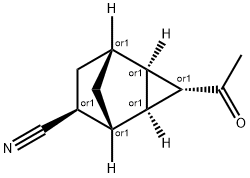 Tricyclo[3.2.1.02,4]octane-6-carbonitrile, 3-acetyl-, (1R,2R,3S,4S,5R,6S)-rel- (9CI) Struktur