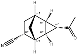 Tricyclo[3.2.1.02,4]octane-6-carbonitrile, 3-acetyl-, (1R,2R,3S,4S,5R,6R)-rel- (9CI) Struktur