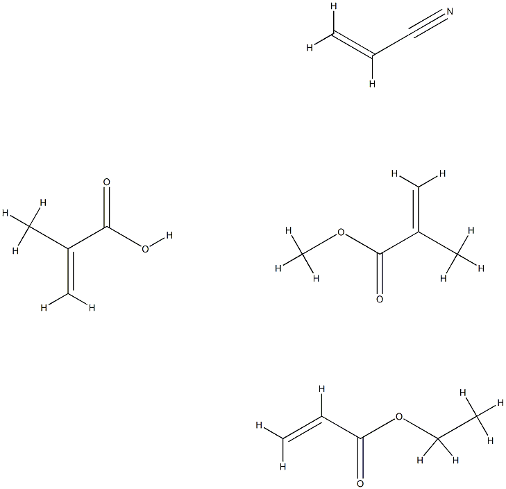 2-甲基-2-丙烯酸、2-丙烯酸乙酯、2-甲基-2-丙烯酸甲酯和2-丙烯腈的聚合物,25703-14-4,结构式