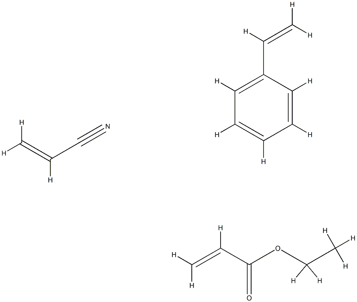 ethyl prop-2-enoate, prop-2-enenitrile, styrene Structure