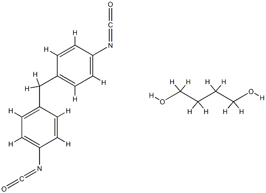 1,4-丁二醇与1,1'-亚甲基双(4-异氰酸根合苯)的聚合物,25805-16-7,结构式