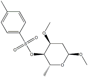 Methyl 3-O-methyl-4-O-(p-tolylsulfonyl)-2,6-dideoxy-α-D-ribo-hexopyranoside Structure