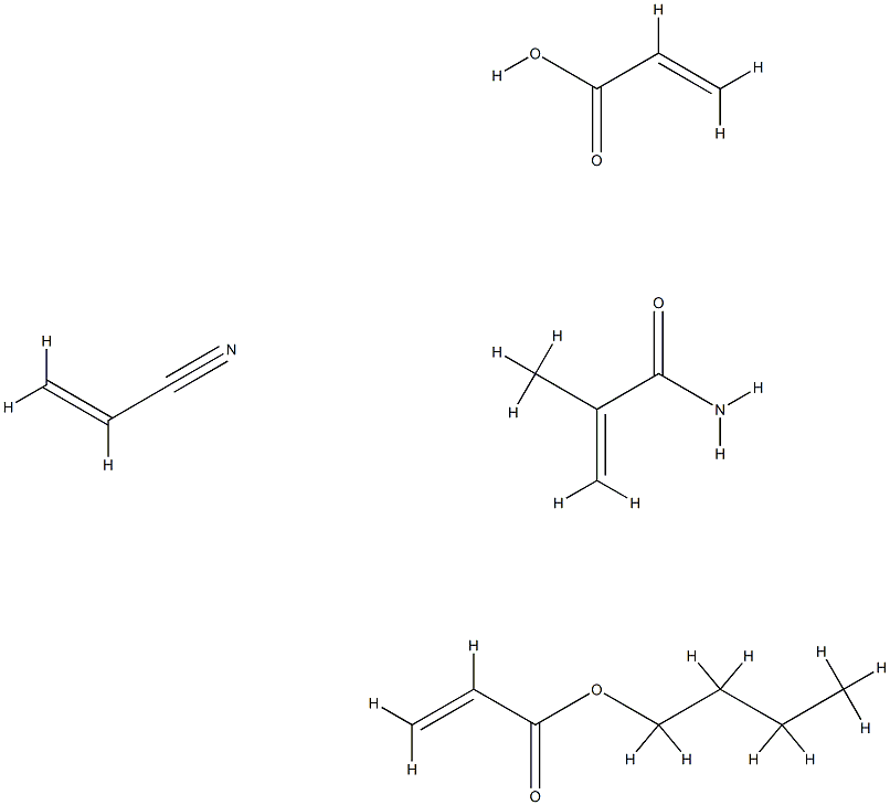 2-Propenoic acid, polymer with butyl 2-propenoate, 2-methyl-2-propenamide and 2-propenenitrile 化学構造式