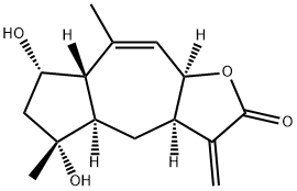 (3aR)-3aα,4,4aα,5,6,7,7aβ,9aα-Octahydro-5α,7α-dihydroxy-5,8-dimethyl-3-methyleneazuleno[6,5-b]furan-2(3H)-one,25941-24-6,结构式