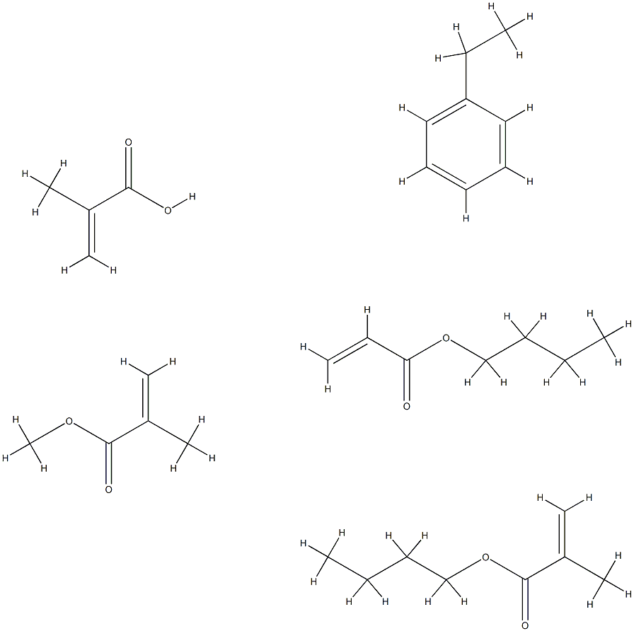 2-甲基-2-丙烯酸与2-甲基-2-丙烯酸丁酯、2-丙烯酸丁酯、苯乙烯和2-甲基-2-丙烯酸甲酯的聚合物 结构式