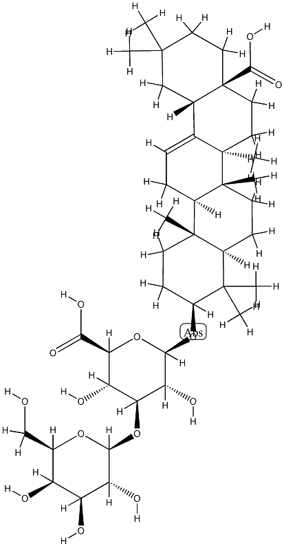 3β-[(3-O-β-D-Galactopyranosyl-β-D-glucopyranuronosyl)oxy]oleana-12-ene-28-oic acid Structure