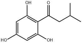 3-メチル-1-(2,4,6-トリヒドロキシフェニル)ブタン-1-オン 化学構造式