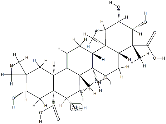 (4R)-2β,3β,16β,21β-Tetrahydroxyolean-12-ene-24,28-dioic acid Structure