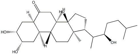 (22R)-2β,3β,14,22-Tetrahydroxy-5β-cholestane-6-one Struktur