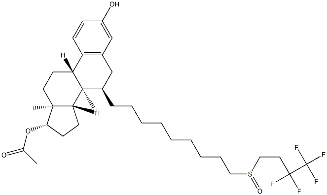 (7a,17b)-7-7-[9-[(4,4,5,5,5-Pentafluoropentyl)sulfinyl]nonyl]-estra-1,3,5(10)-triene-3,17-diol 17-acetate 化学構造式